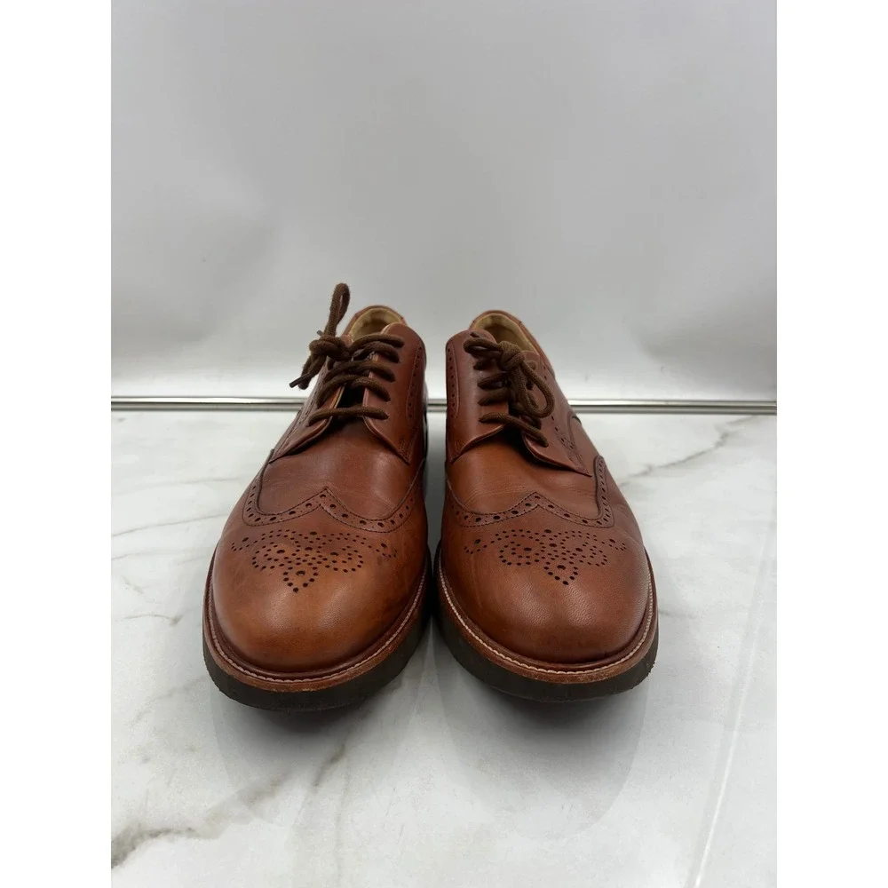 Samuel Hubbard Shoes Mens Sz 13W Loafers Whiskey Brown Leather Wingtip Oxford